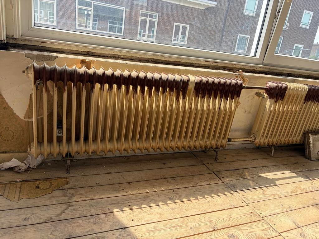 Oude gietijzeren radiator, vintage look, 30 tot 80 cm, Radiator, 150 cm of meer, Ophalen of Verzenden
