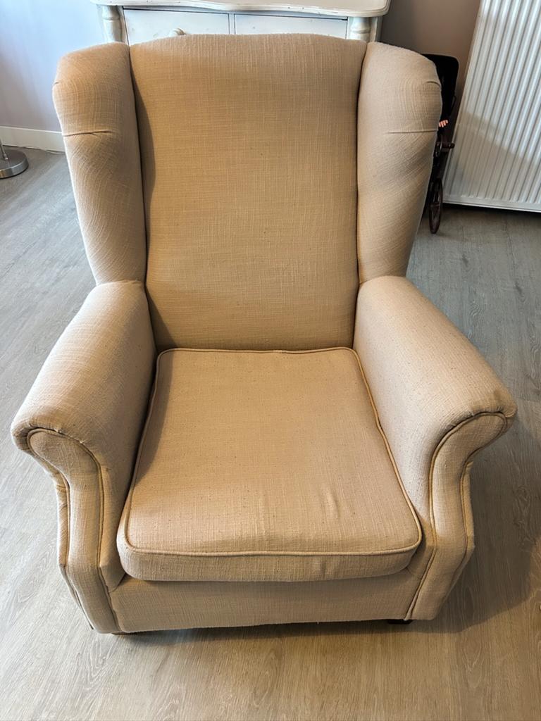 Comfortabele fauteuil zithoogte 46 diepte 52, zitbreedte 48, Ophalen, Gebruikt, Stof, 75 tot 100 cm
