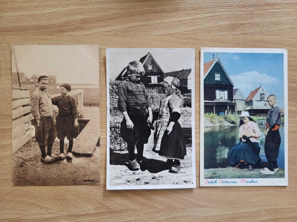 ansicht MARKEN Klederdracht Kinderen (3x), Ophalen of Verzenden, Voor 1920, Noord-Holland