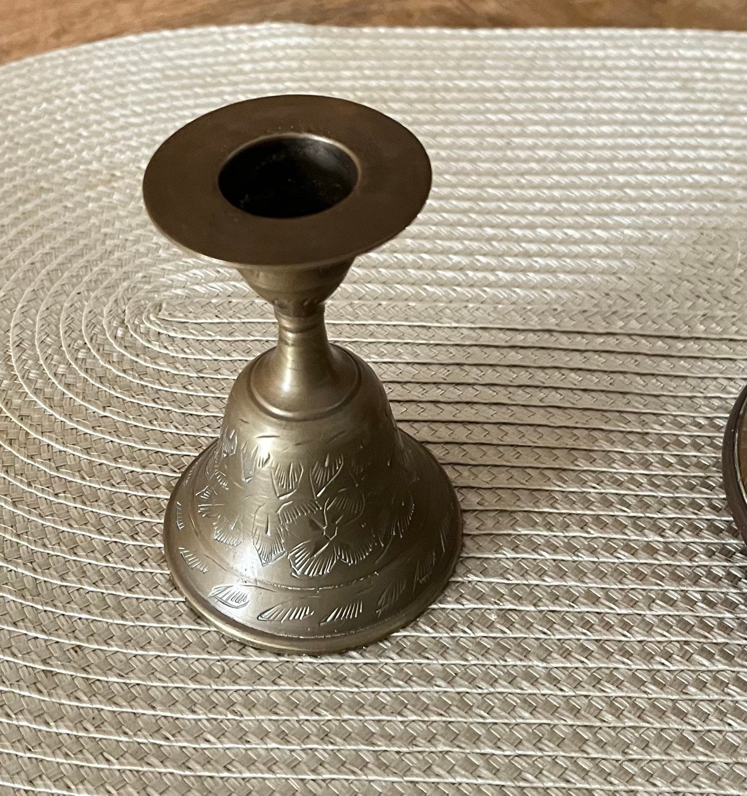 vintage messing kandelaar, Ophalen of Verzenden, Koper of Brons