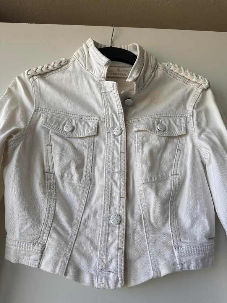 Witte spijkerjasje van Denim Atelier Superstar, maat 34, Ophalen of Verzenden, Gedragen, Maat 34 (XS) of kleiner, Wit