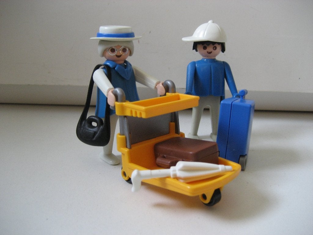 playmobil stel met bagagekar, Kinderen en Baby's, Speelgoed | Playmobil, Ophalen of Verzenden, Zo goed als nieuw