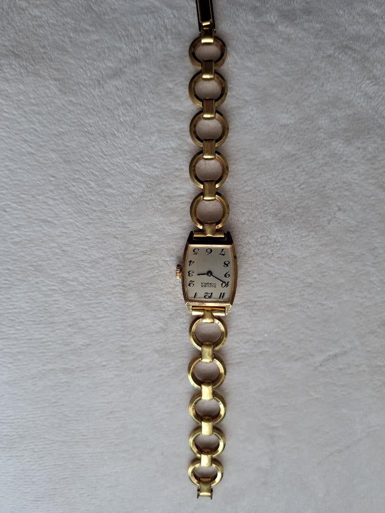 Bifora 17 jewels, Sieraden, Tassen en Uiterlijk, Horloges | Antiek, Overige merken, Staal, Polshorloge, Met ketting