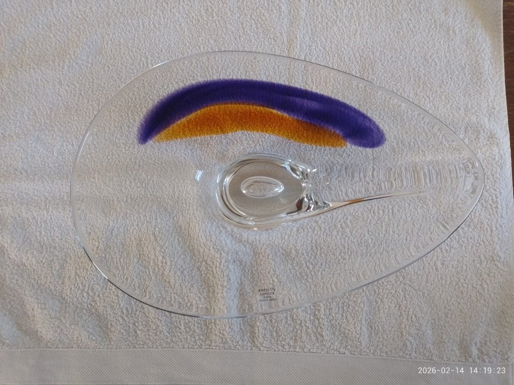 Kosta Boda Design Schaal Göran Wärff, Glas, Meerkleurig, Handgemaakt, Ophalen of Verzenden