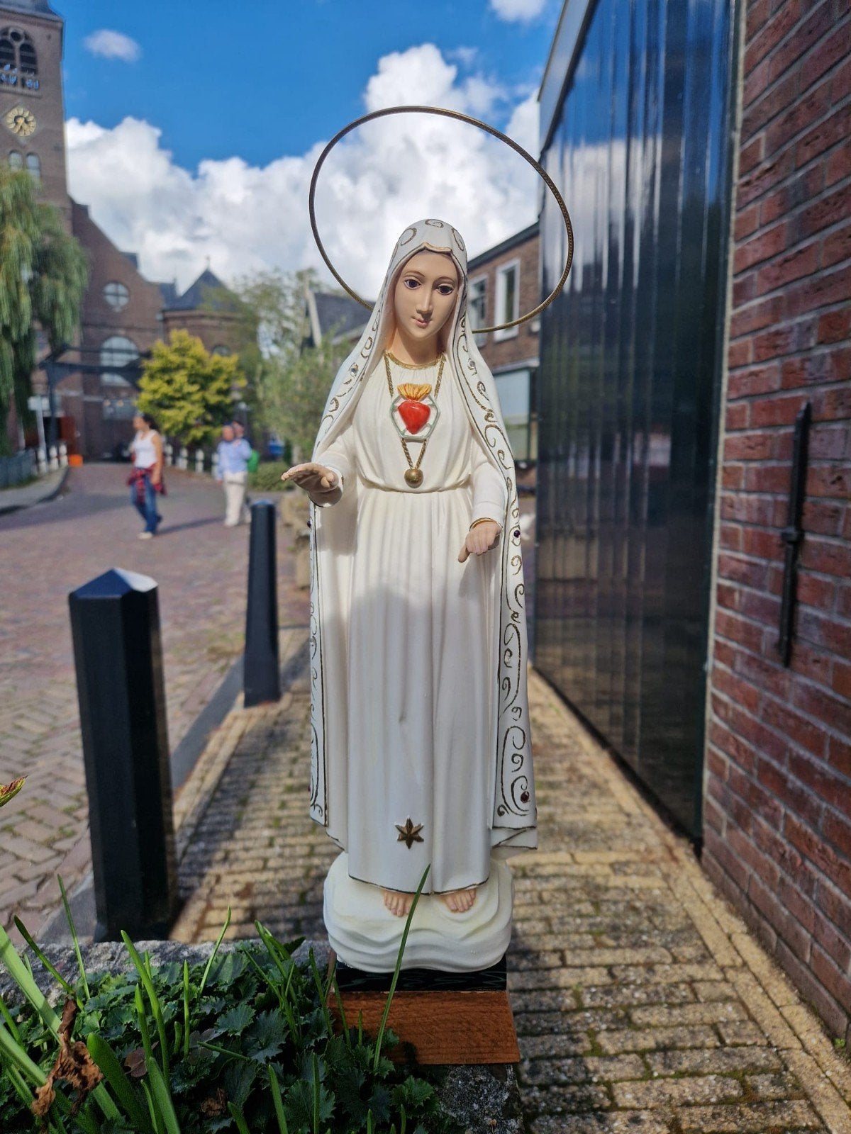 Oud Mariabeeld van gips/steen, 43cm, goede staat, Ophalen of Verzenden