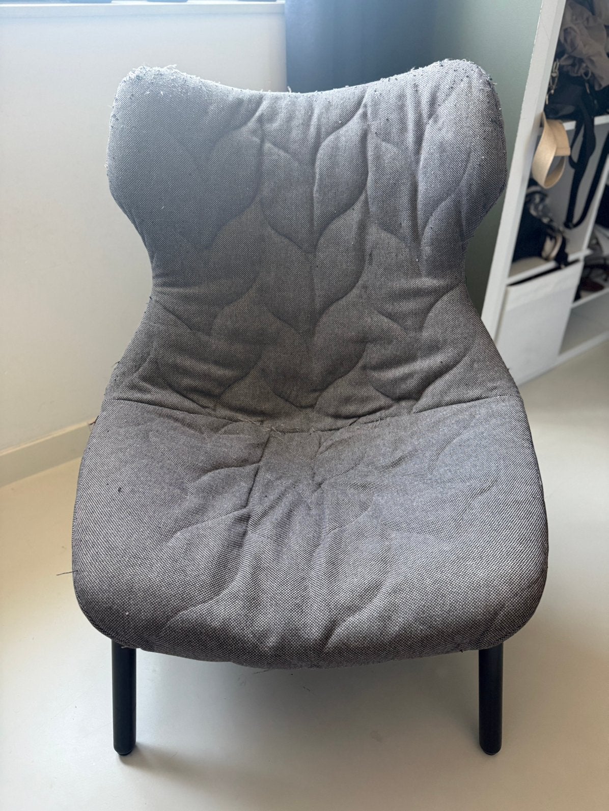 Kartell Foliage fauteuil zwart onderstel, Grey Trevira, Ophalen of Verzenden, Gebruikt, 50 tot 75 cm