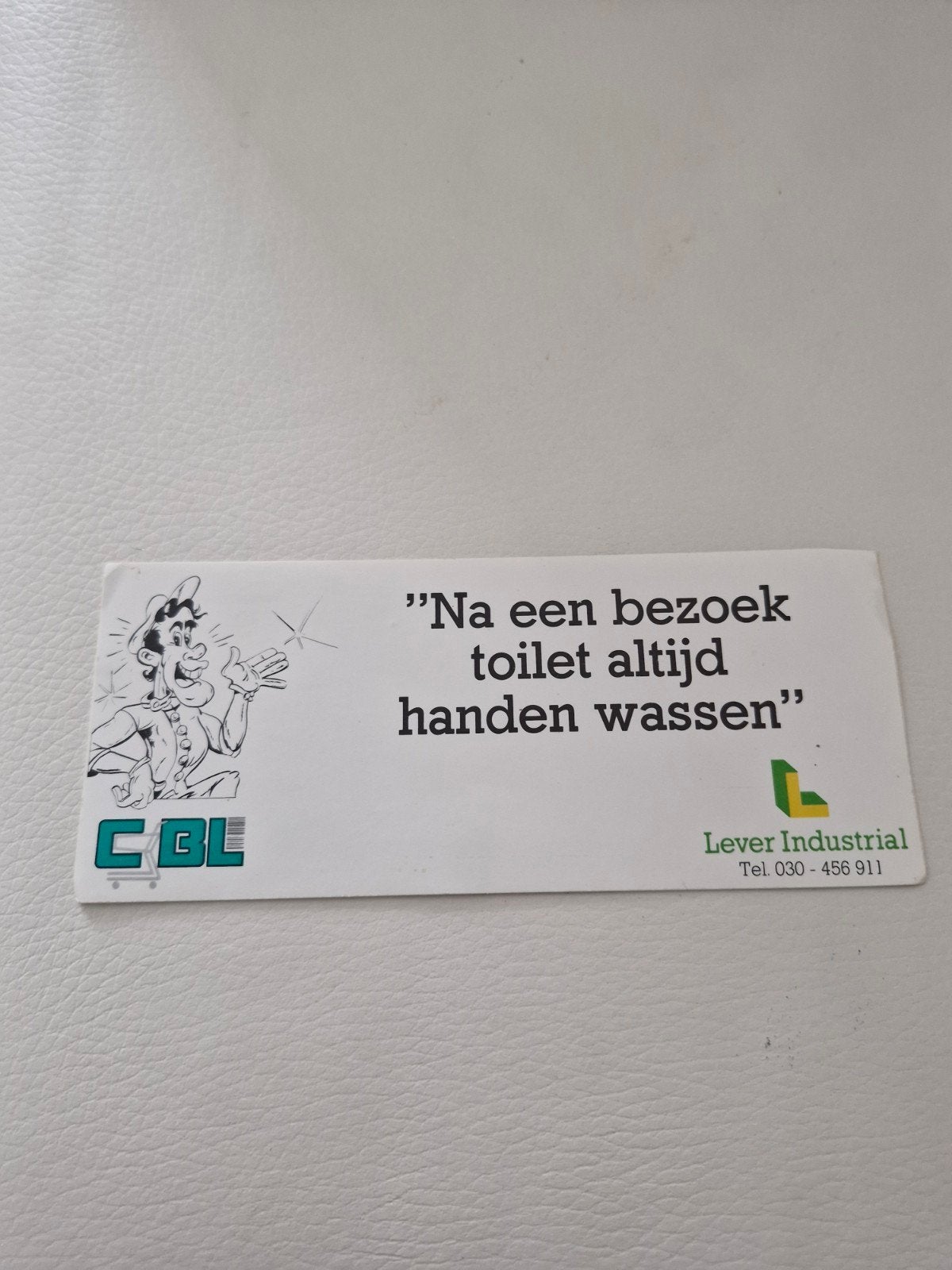 10129  sticker "Na een bezoek toilet altijd handen wassen", Ophalen of Verzenden, Gebruikt, Overige typen