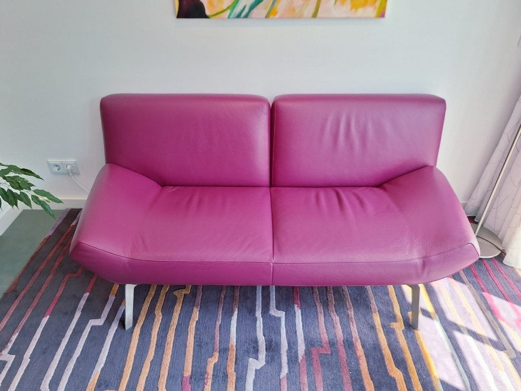Leolux Shuffle 2-zits designbank – leder – uitstekende staat, Ophalen, 150 tot 200 cm, Tweepersoons, 75 tot 100 cm