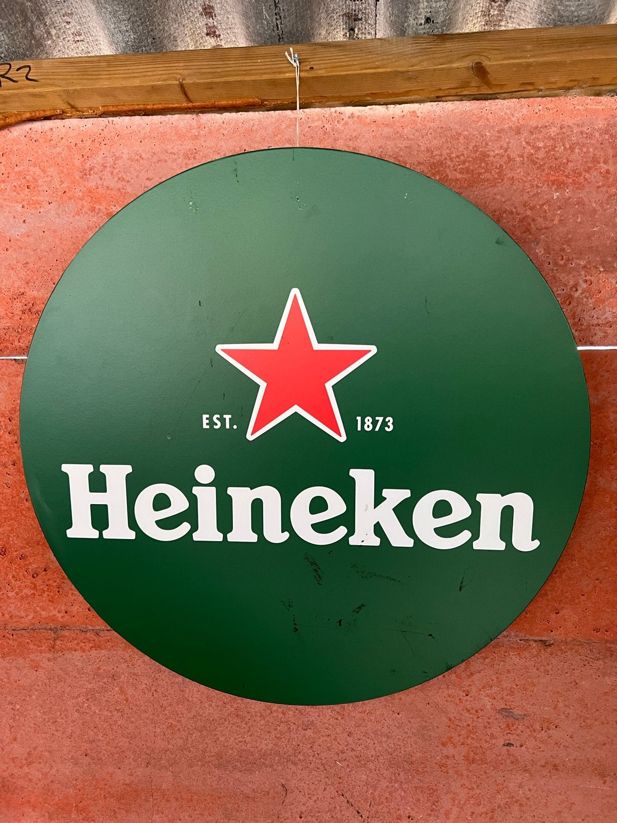 Heineken Reclamebord - Rond Groen met Ster, Ophalen, Gebruikt, Reclamebord