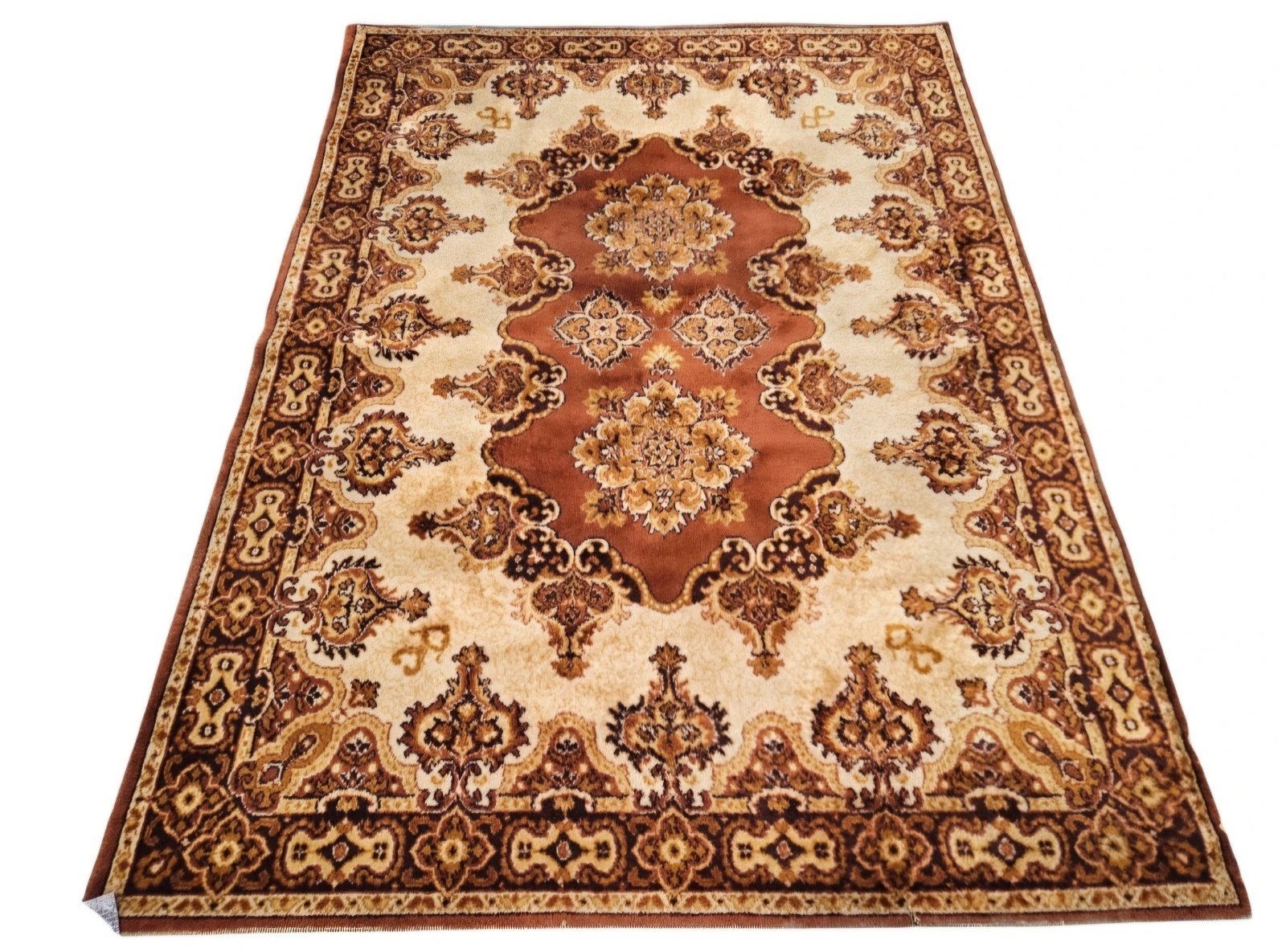 Vintage Perzisch wol vloerkleed medallion Retro 137x190cm