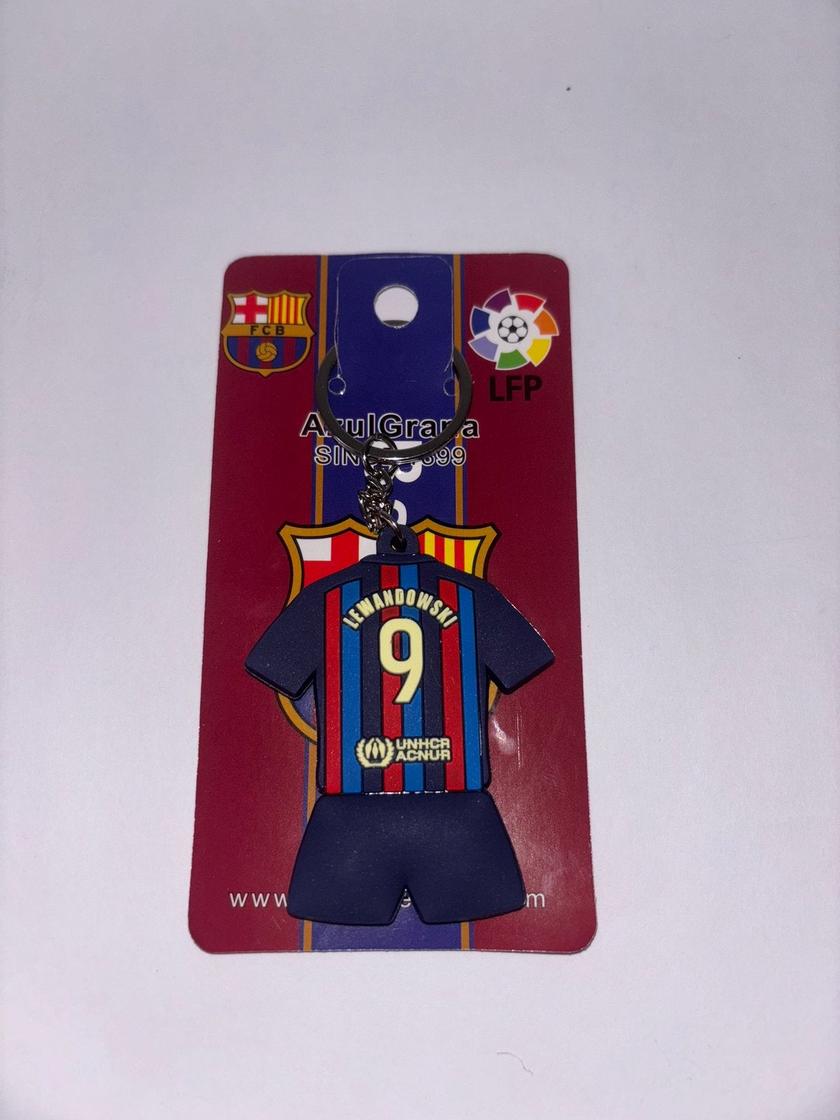 Lewandowski sleutelhanger shirt - FC Barcelona, Ophalen of Verzenden, Nieuw, Buitenlandse clubs, Beeldje of Poppetje