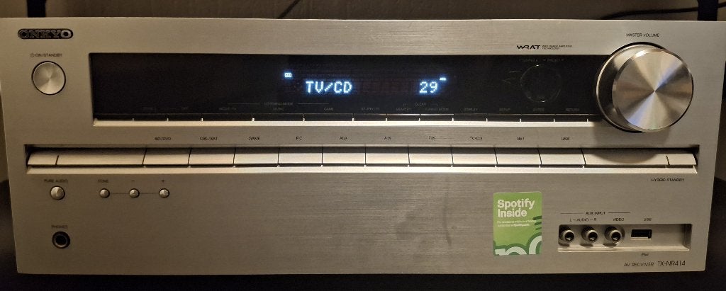 Onkyo TX-NR414 + Mordaunt Short MS912 set (100% werkend), Ophalen, Zo goed als nieuw, 120 watt of meer, Stereo