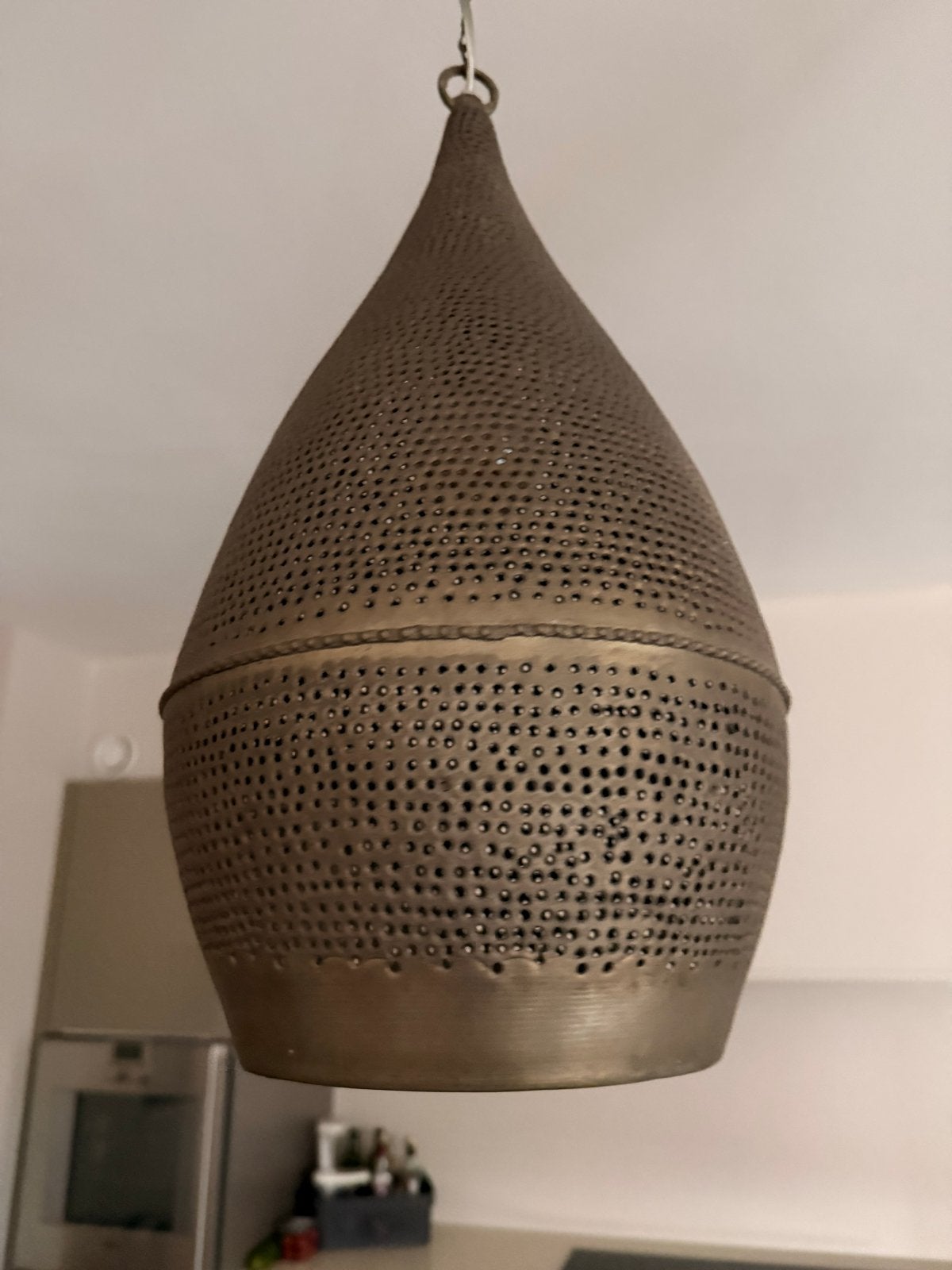Druppelhanglamp handgemaakt, 3 stuks, Ophalen, Marrokaans, handgemaakt., Overige fittingen, Zo goed als nieuw