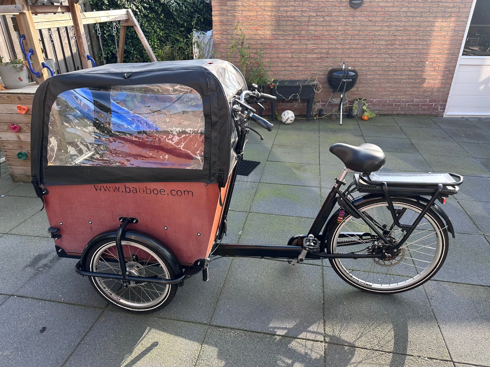 Babboe Big-E elektrische bakfiets, 4 kinderen of meer, Gebruikt, Elektrisch, Schijfrem