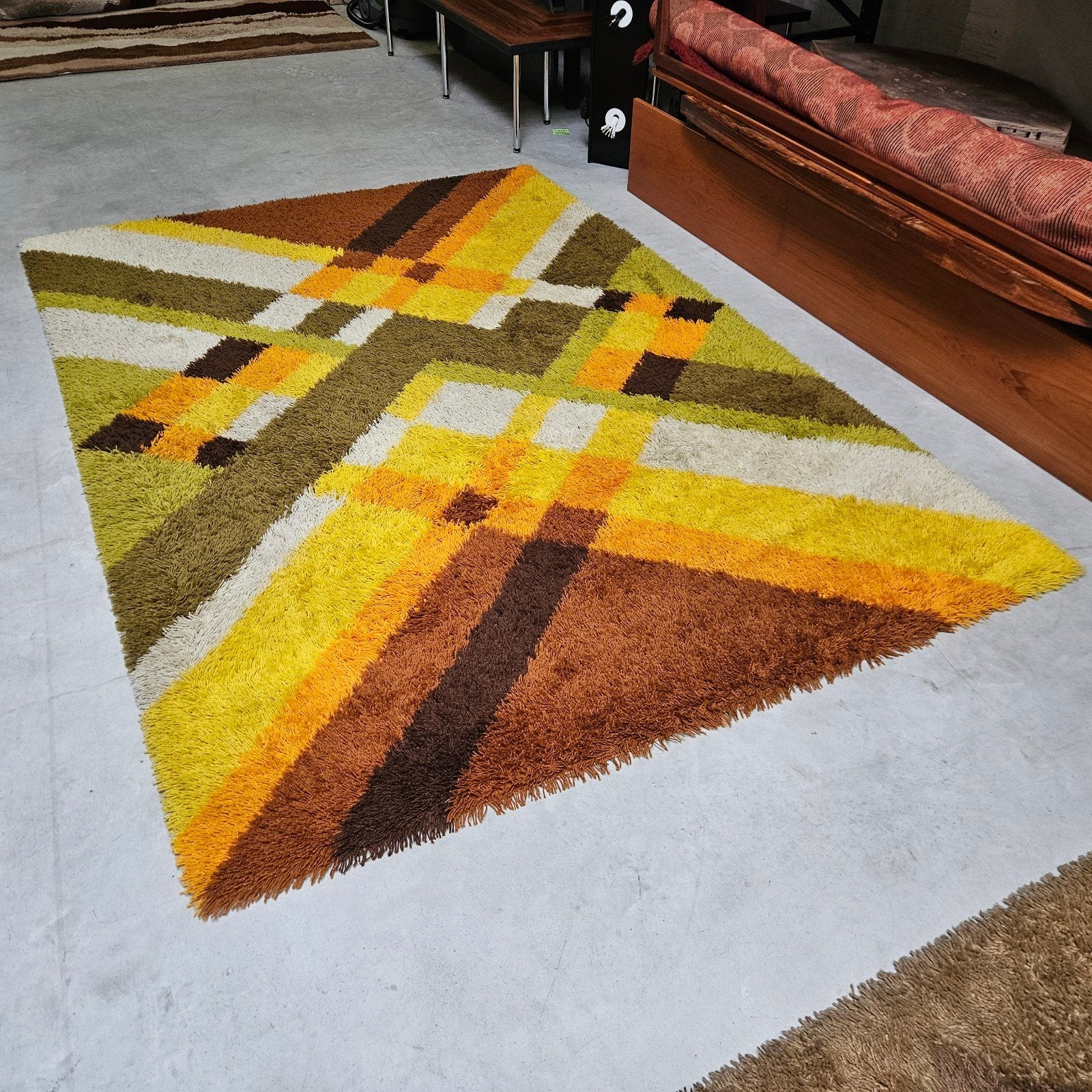 Vintage vloerkleed kleurrijk Desso, Gebruikt, 100 tot 150 cm, Vintage, 200 cm of meer