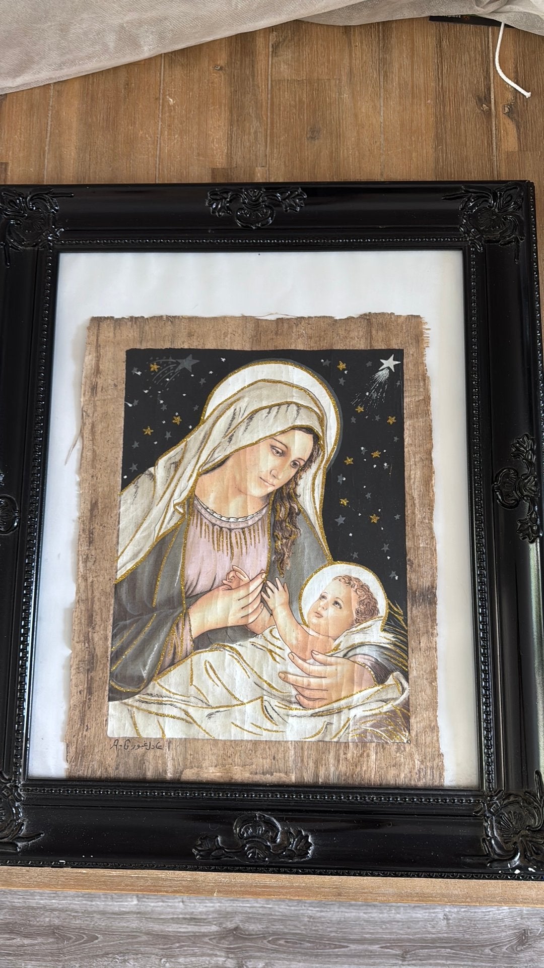 Papyrus schilderij Maria, Antiek en Kunst, Ophalen