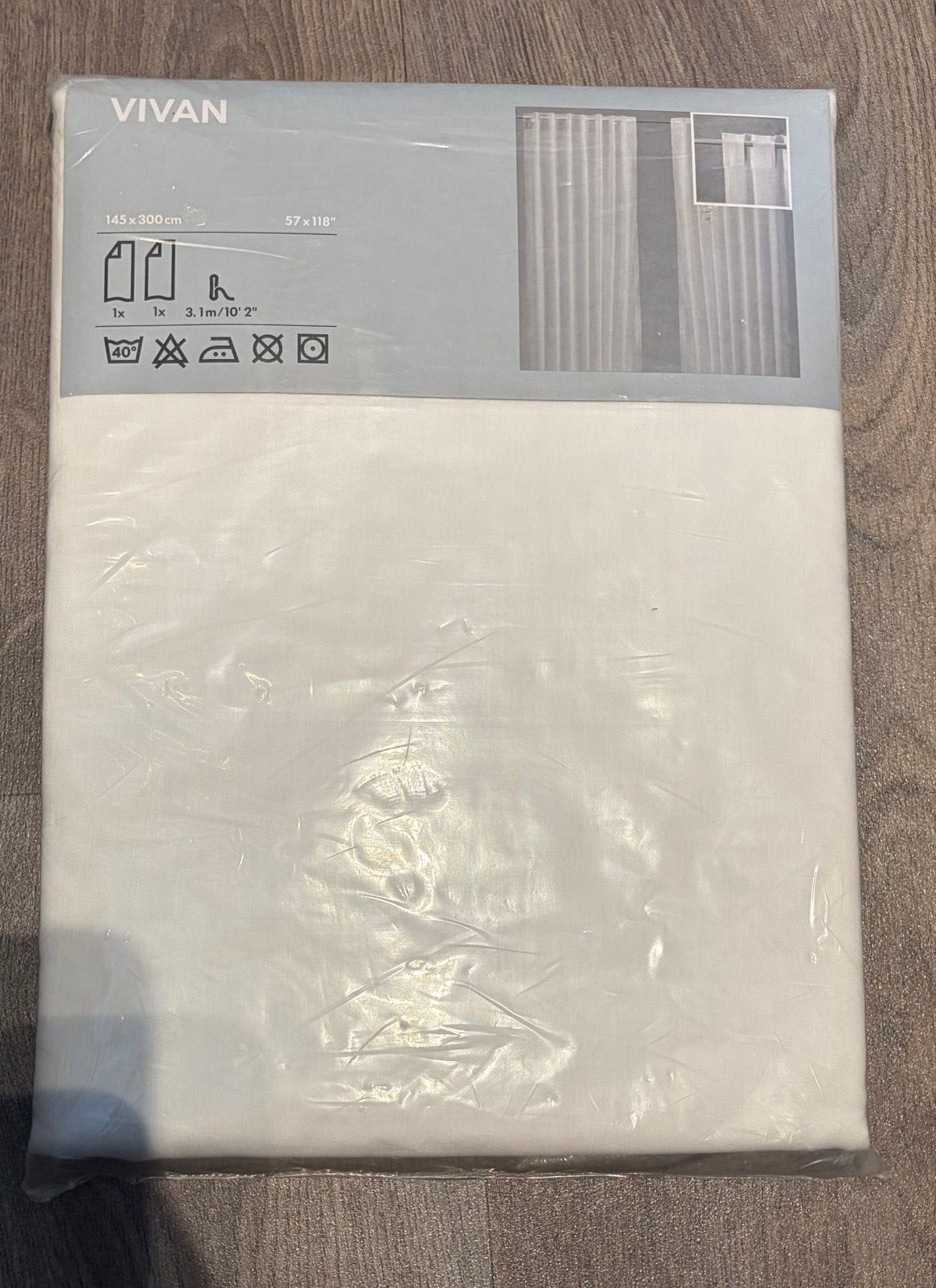 IKEA VIVAN Gordijnen - Wit (145x300 cm), Huis en Inrichting, Stoffering | Gordijnen en Lamellen, Wit, Nieuw, Ophalen of Verzenden