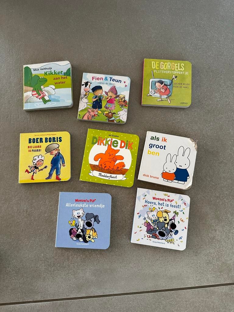 Diverse baby- en kinderboekjes, o.a. Dikkie Dik, Woezel & Pi, Boeken, Kinderboeken | Baby's en Peuters, Ophalen, Gelezen, Uitklap-, Voel- of Ontdekboek