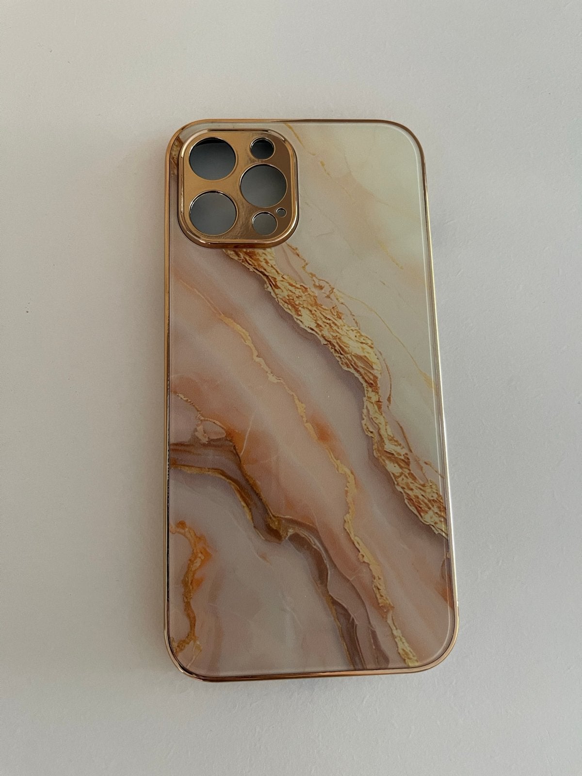Marmeren iPhone 12 Pro Max Hoesje - Goud/Wit, Kunststof, Overige merken, Hoesje of Tasje, Ophalen of Verzenden