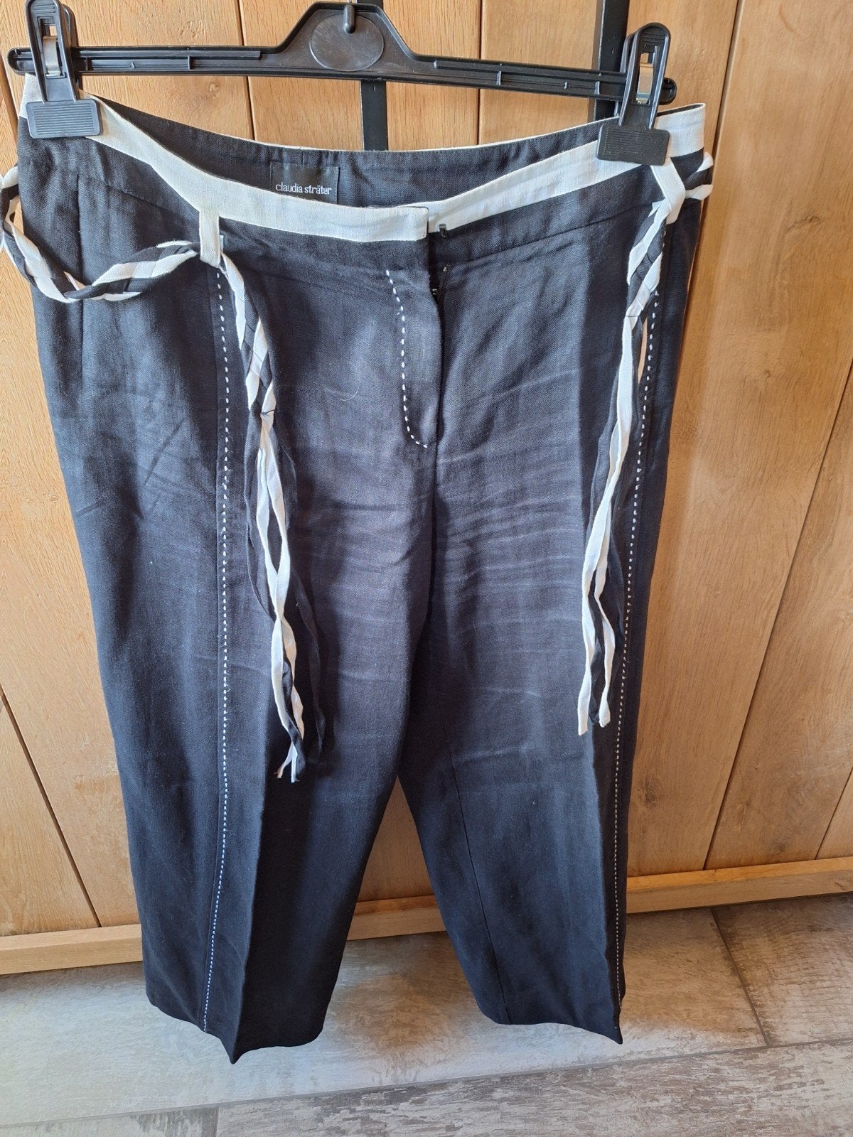 broek  zwart linnen, Maat 38/40 (M), Zwart, Ophalen of Verzenden, Zo goed als nieuw