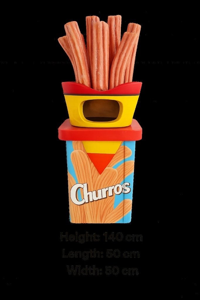 Grote Churros afvalbak / prullenbak 140cm hoog - nieuw, 40 liter of meer, Ophalen of Verzenden, Nieuw, Overige materialen