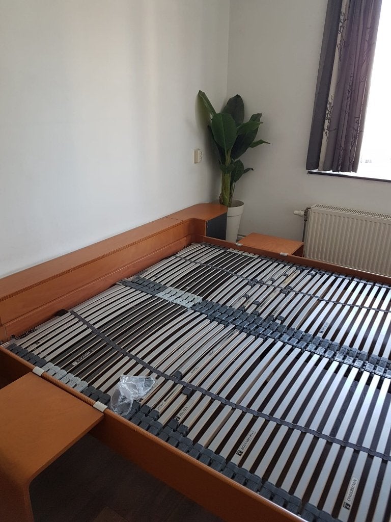 Auping bed met achterwand, Huis en Inrichting, Slaapkamer | Bedden, Ophalen, Strak, Tweepersoons, 180 cm