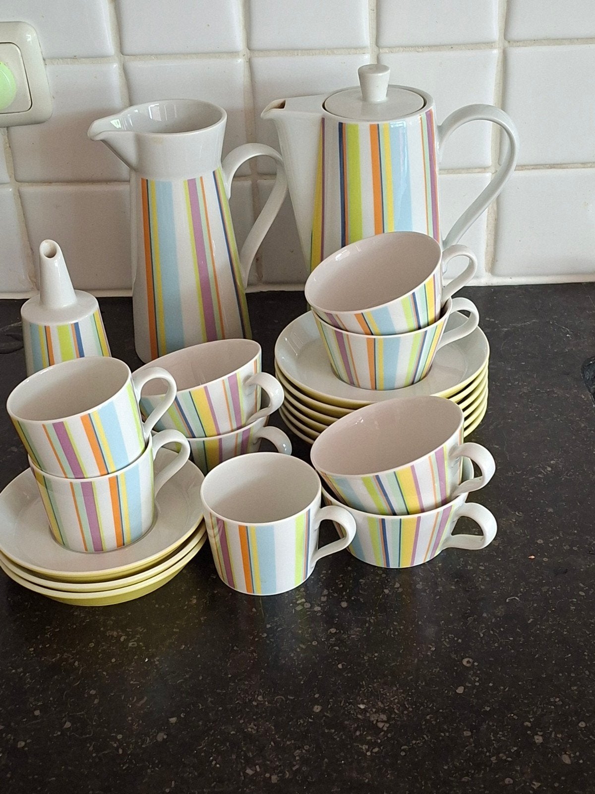 Arzberg Tric Servies - Kleurrijke Strepen, Ophalen, Overige typen, Zo goed als nieuw, Overige stijlen