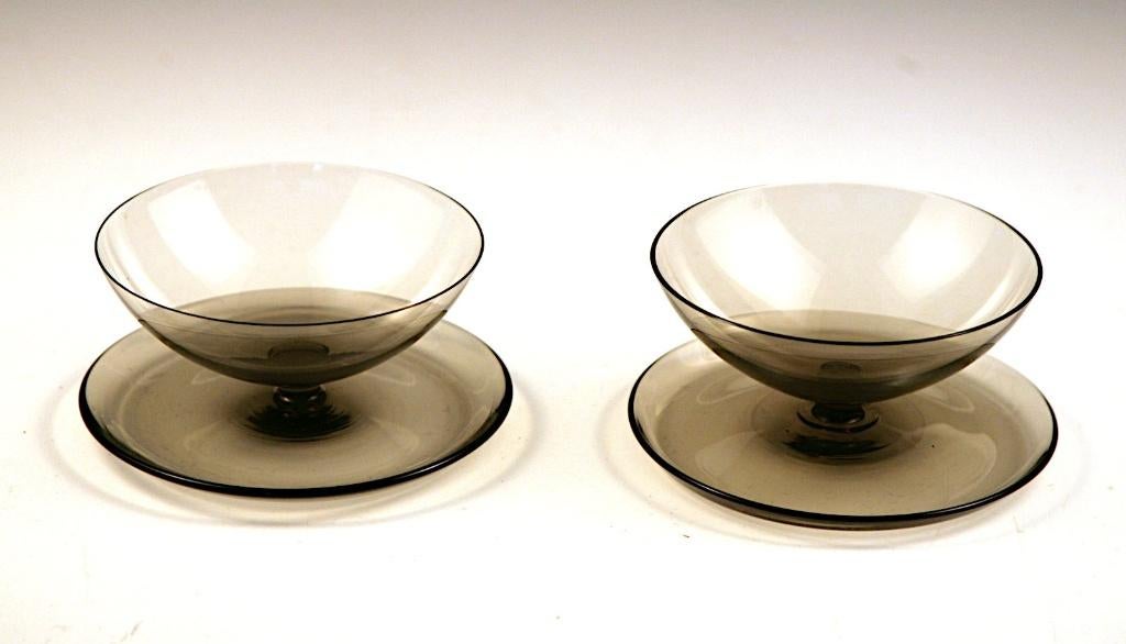 Copier:  twee (ijs-) coupes - Leerdam glas, Antiek en Kunst, Antiek | Glas en Kristal, Ophalen of Verzenden