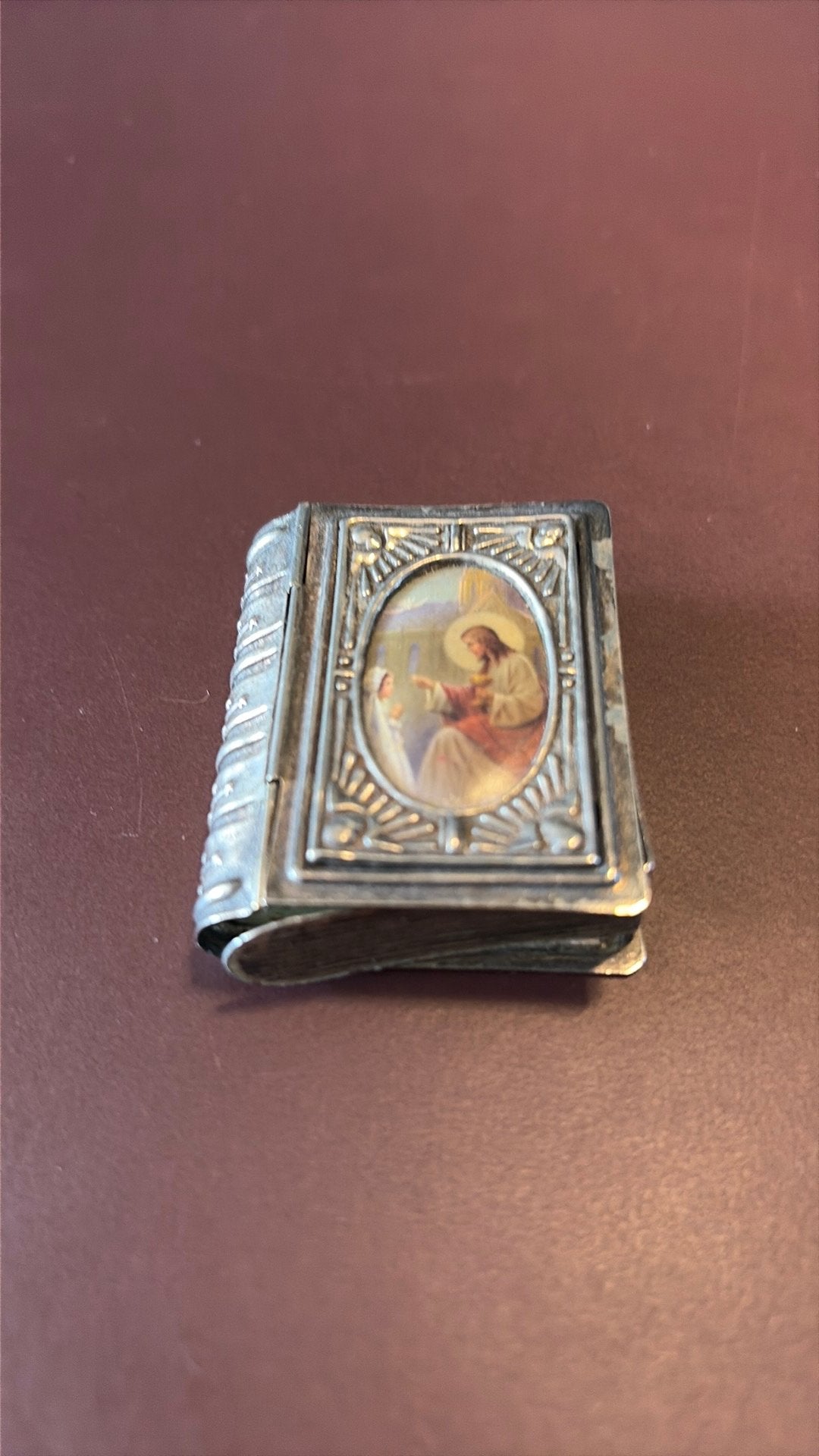 Vintage antiek verzilverd rozenkransdoosje.737, Ophalen of Verzenden