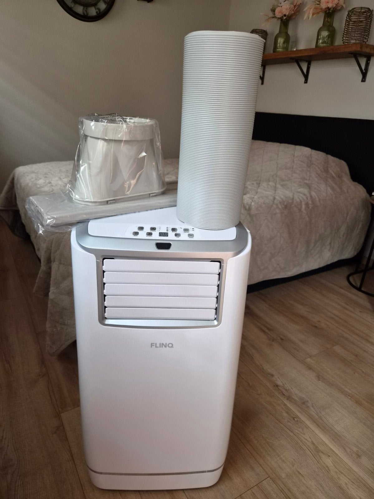 FlinQ Slimme Mobiele Airco 13.000 BTU - Stil & Krachtig, Ophalen, Koelen en Ontvochtigen, Minder dan 60 m³, Nieuw