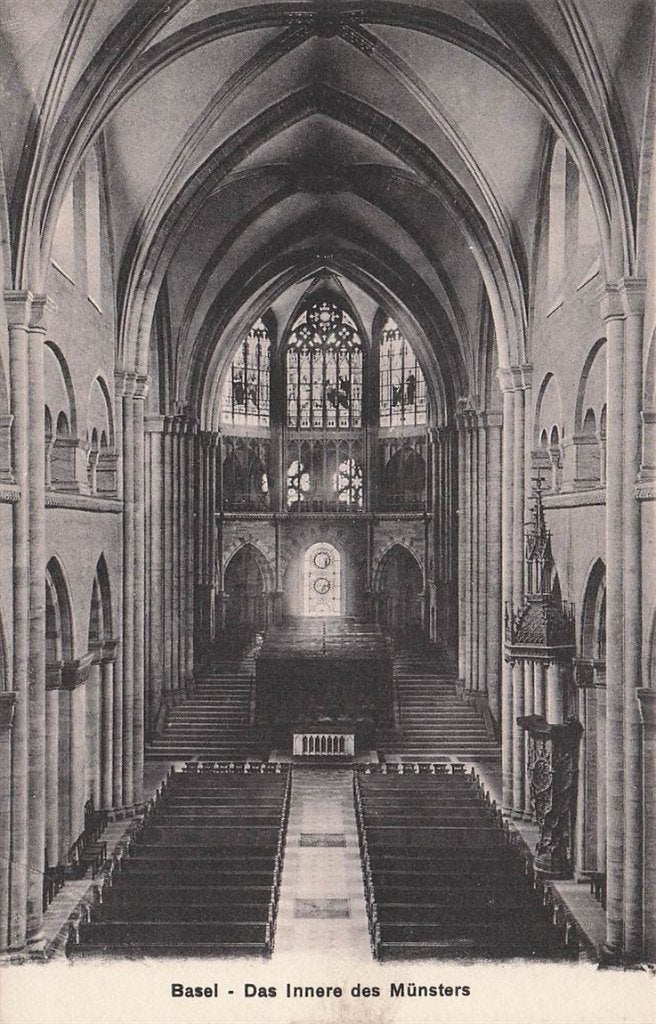 702-307-007 Basel Das Innere Des Münsters, Verzenden, Voor 1920, Overig Europa