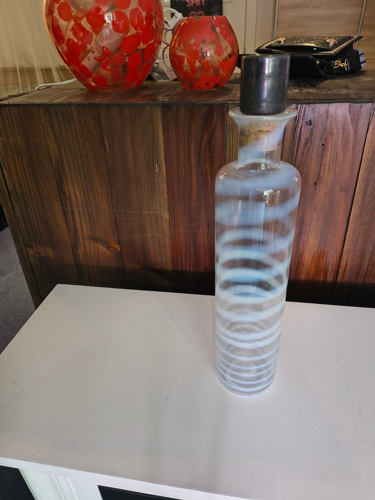 Decoratieve glazen fles met kurk, Antiek en Kunst, Ophalen