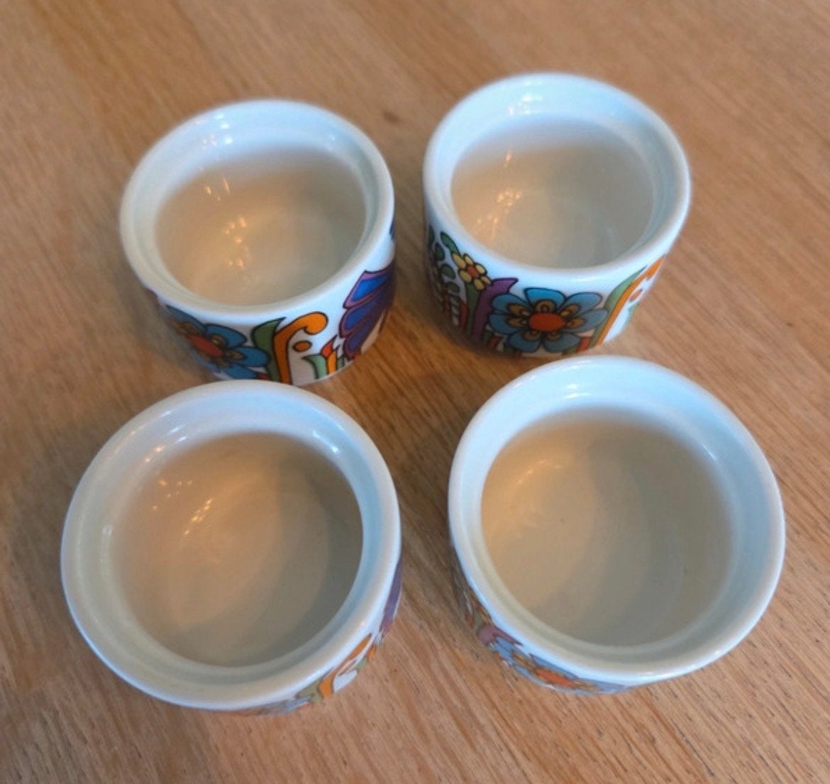 4 Villeroy & Boch eierdopjes acapulco, Vintage, Ophalen of Verzenden, Zo goed als nieuw, Porselein