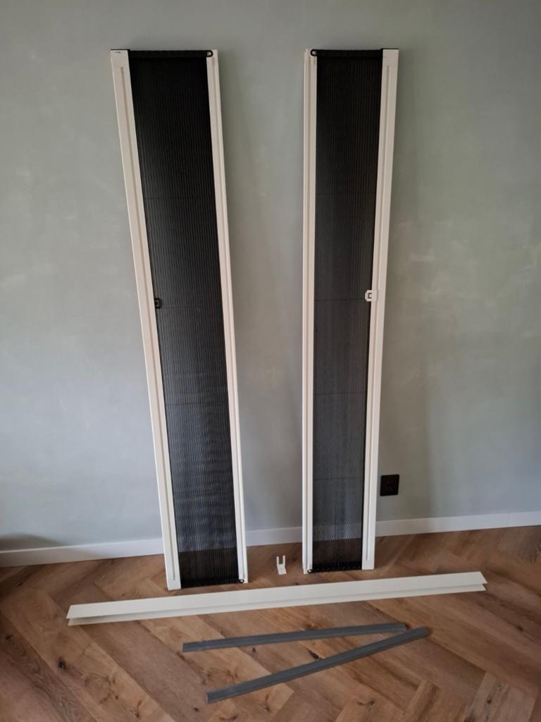 Hordeur dubbel - Plissé hordeur - Zwart gaas, Ophalen, Gebruikt, 120 cm of meer, Hordeur