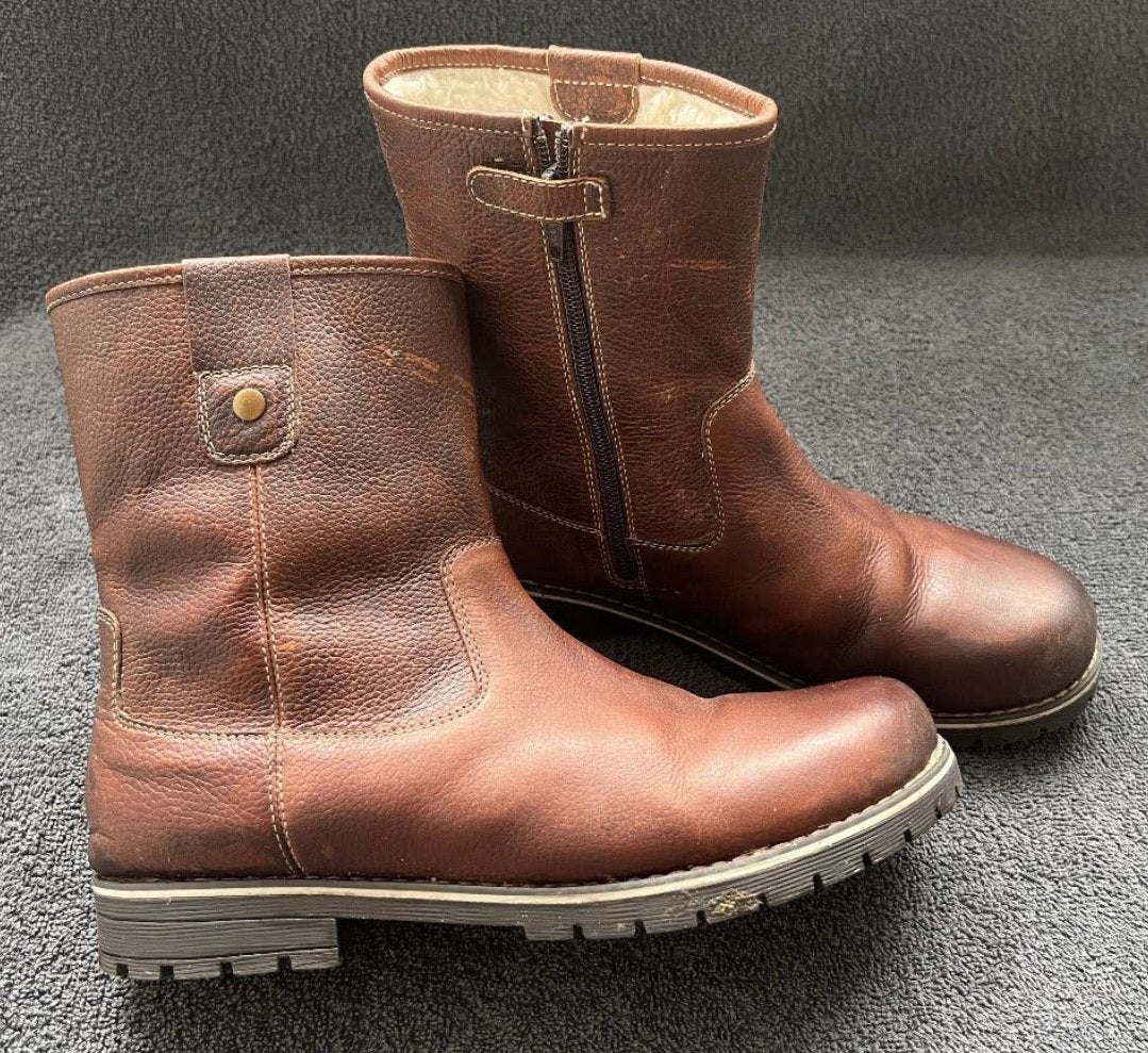 Bruine leren gevoerde Hush Puppy  laarzen maat 38 -NIEUW-, Hoge laarzen, Bruin, Nieuw, Ophalen of Verzenden