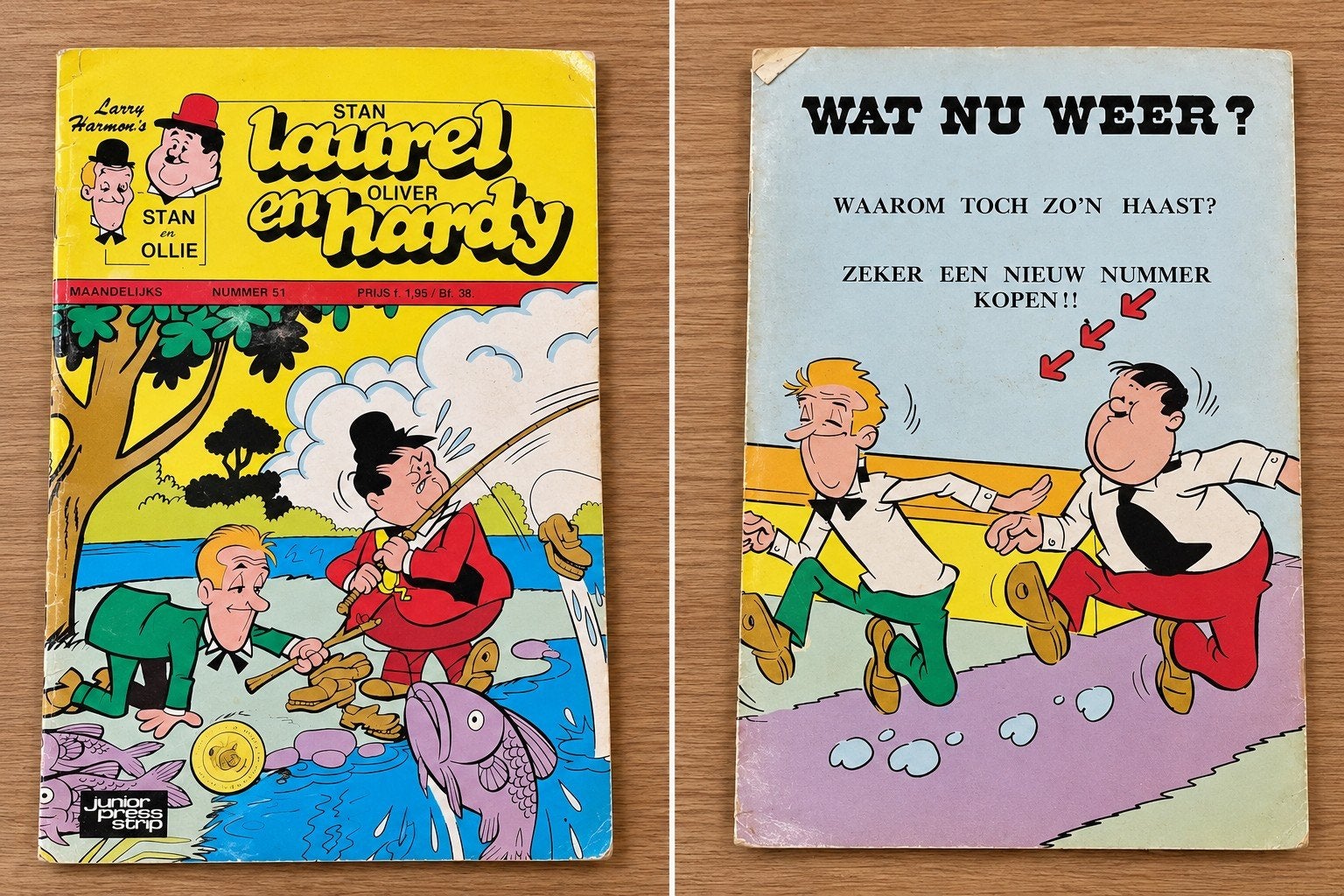 Vintage Laurel en Hardy stripboek nummer 51, Eén stripboek, Ophalen of Verzenden, Gelezen