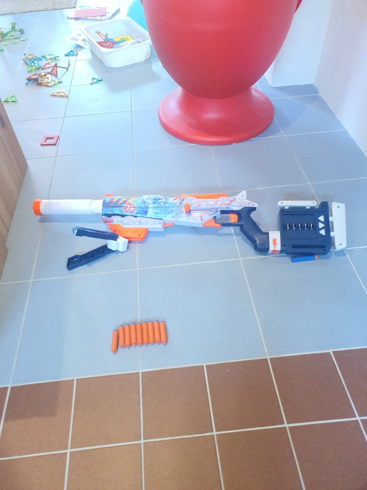 Nerf N-Strike Elite Longshot CS-6 met accessoires, Ophalen of Verzenden, Gebruikt