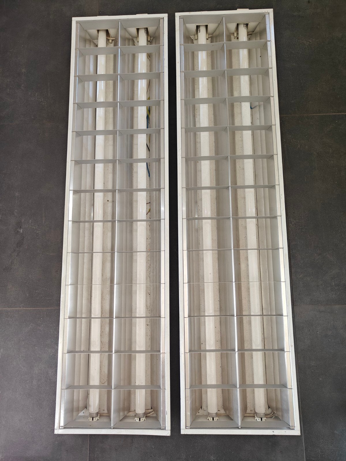 2x Philips TL-armaturen met raster, Ophalen, Gebruikt, Minder dan 50 watt, Overige typen