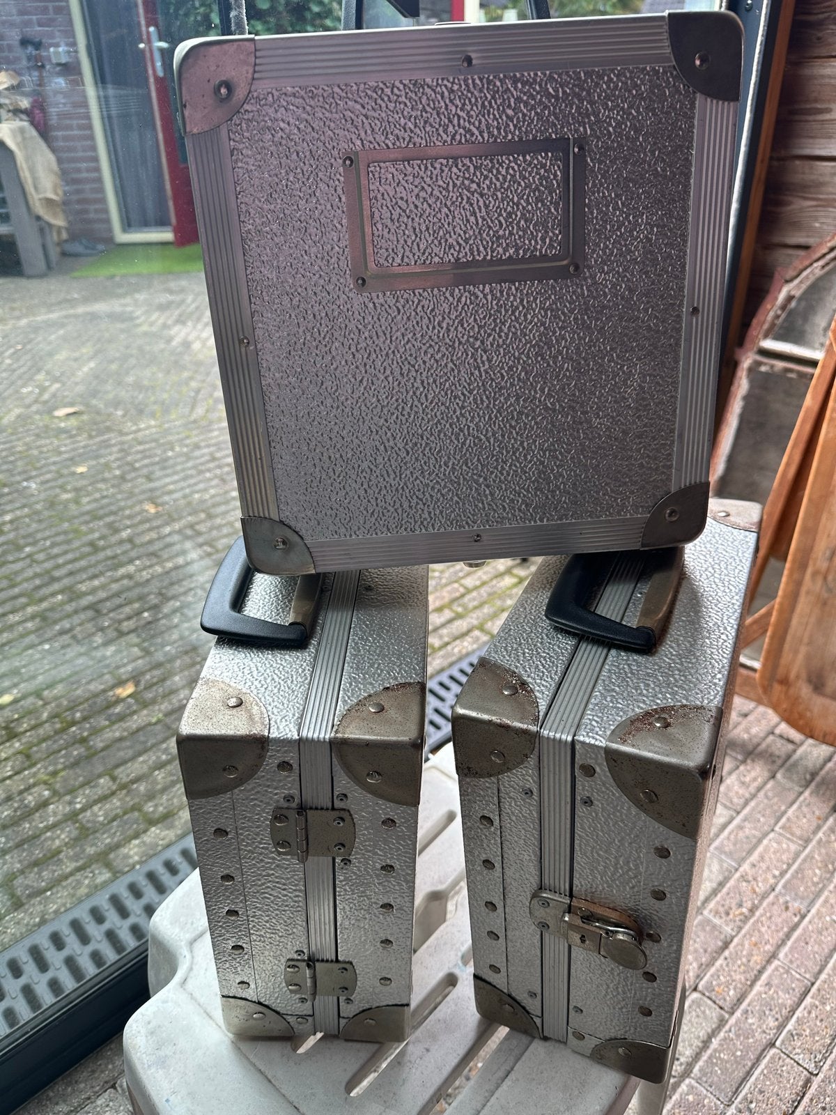 Set van 3 aluminium koffers - Gebruikt zonder sleutels, Ophalen, Gebruikt, Slot, Minder dan 50 cm