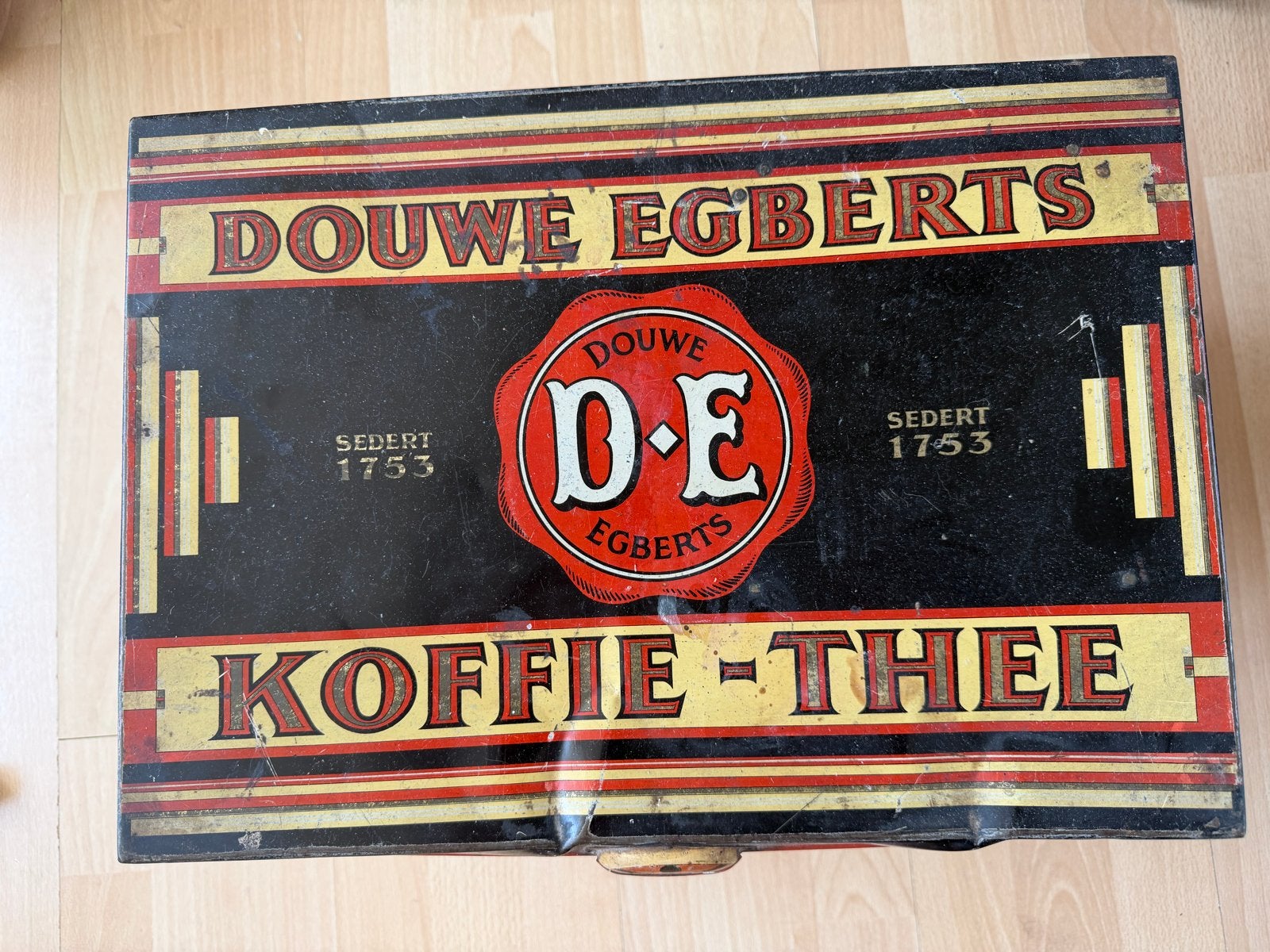 Vintage Douwe Egberts Koffie-Thee Trommel, Ophalen of Verzenden