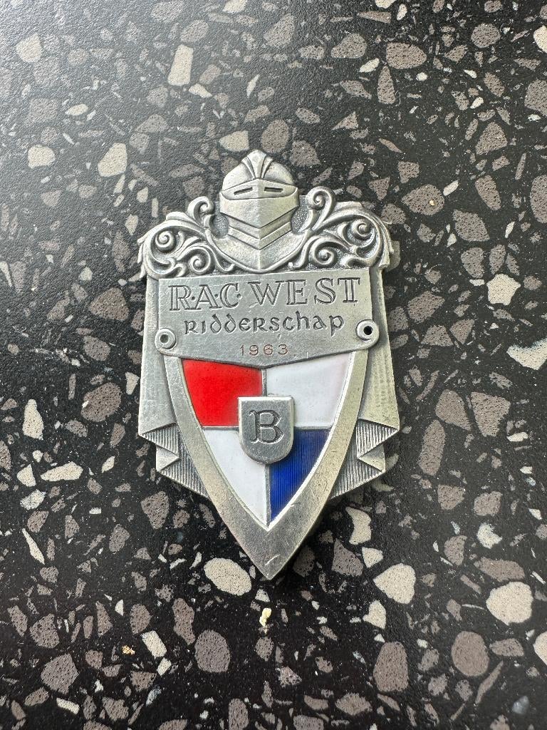 Mooi RAC West Ridderschap B 1963 badge embleem., Ophalen of Verzenden, Gebruikt, Gebruiksvoorwerp