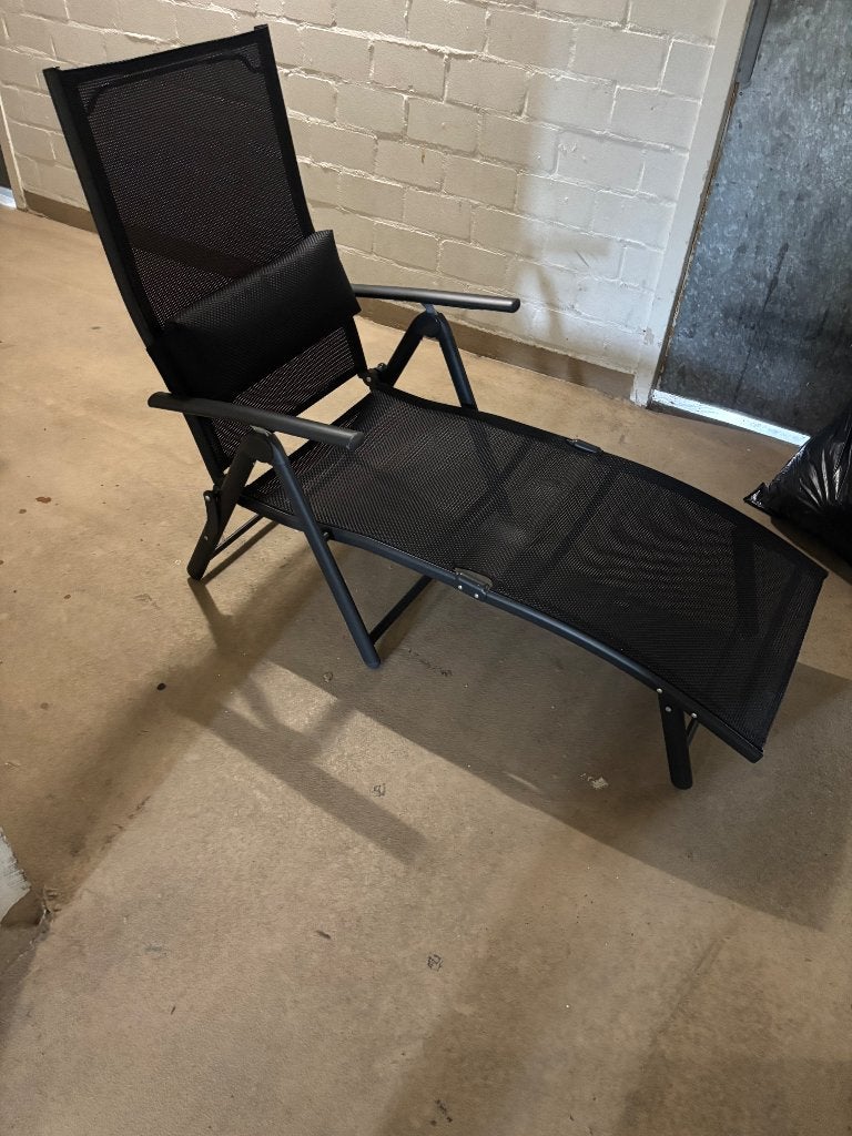 Ligbed zgan, Tuin en Terras, Ligbedden, Ophalen, Zo goed als nieuw, Aluminium, Verstelbaar