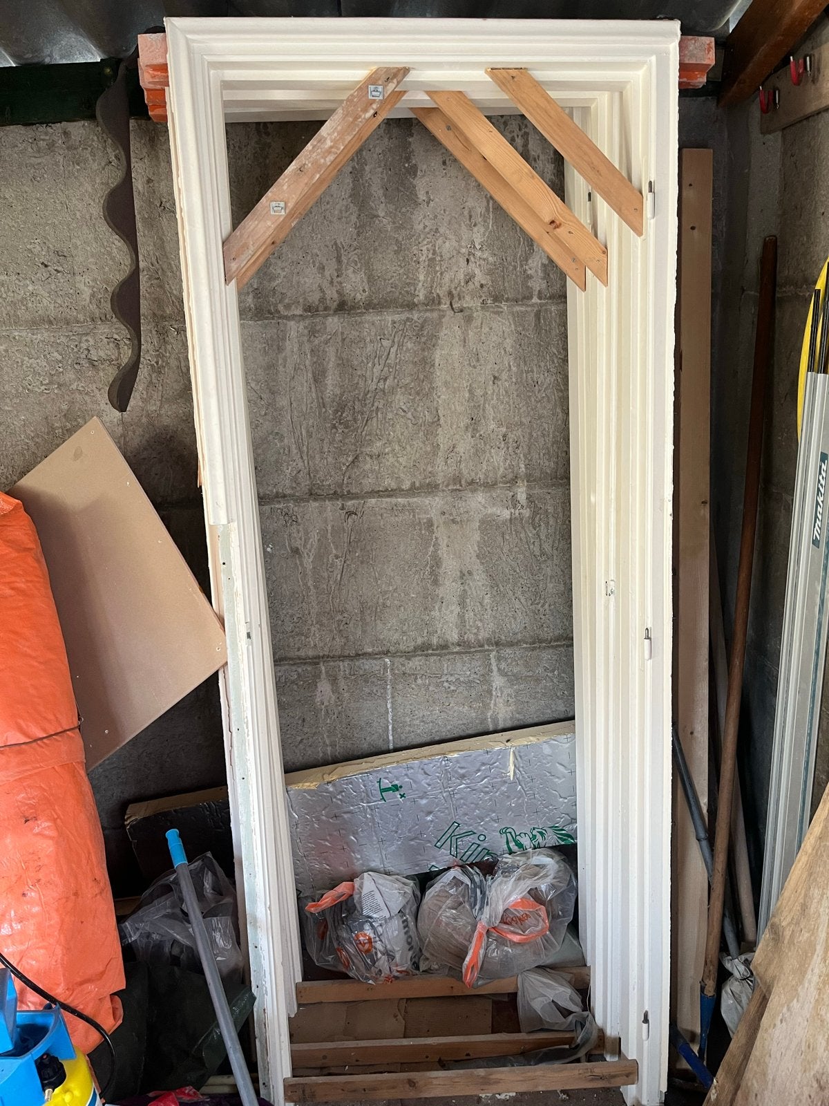 Witte MDF binnendeur met kozijn, Gebruikt, 80 tot 100 cm, Binnendeur, Ophalen of Verzenden