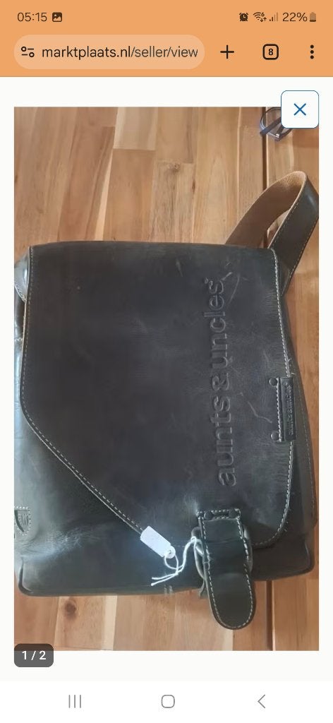 leren Aunts & Uncles Hunter tas, Ophalen of Verzenden, Gebruikt, Zwart, Handtas