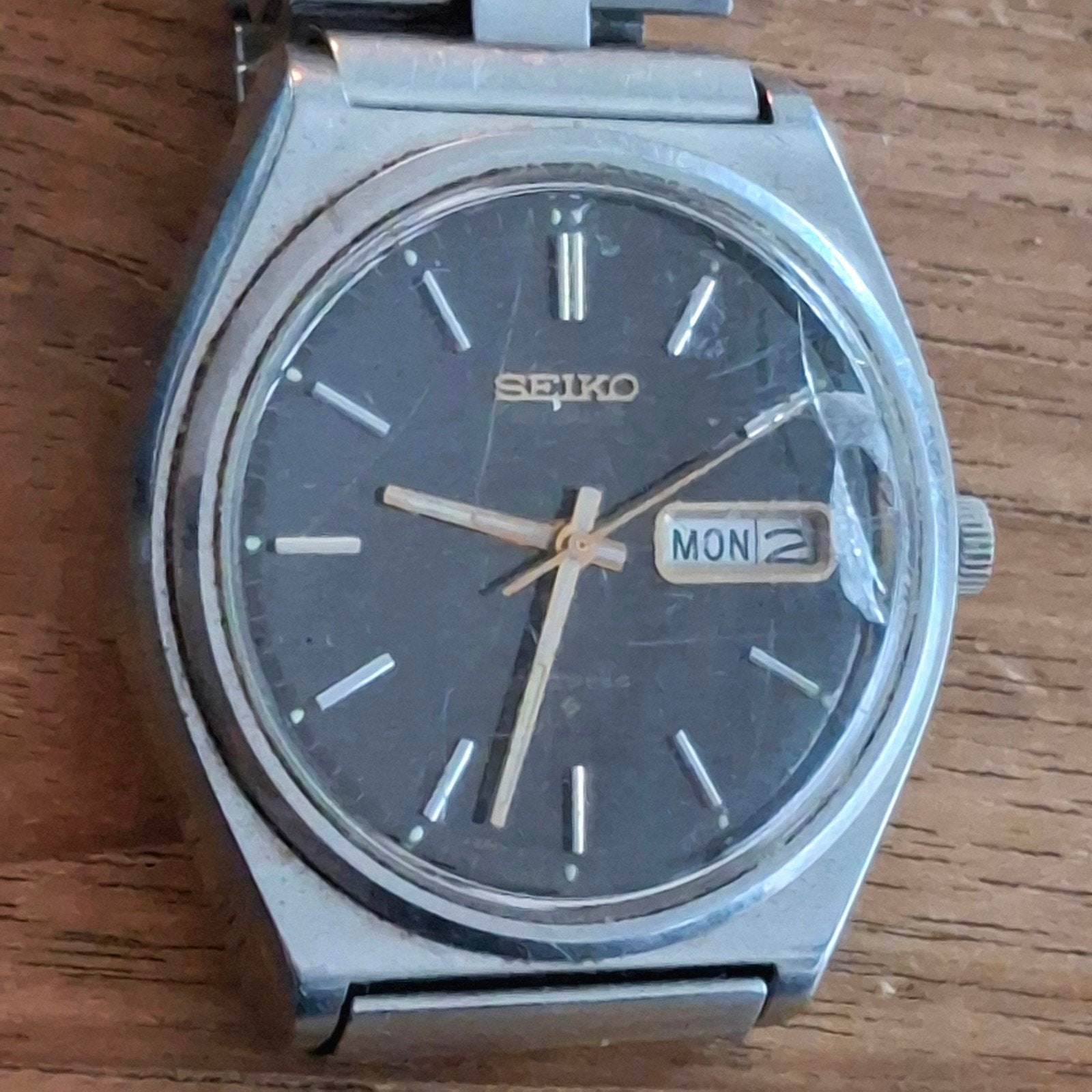 Vintage Seiko Automatic horloge jaren 70/80 - glas stuk, Seiko, Gebruikt, Staal, Polshorloge