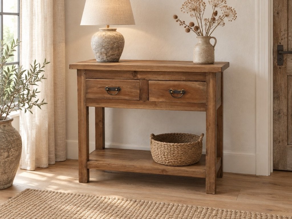 Nieuwe kleine houten sidetable – magazijnopruiming, Ophalen, 50 tot 100 cm, Nieuw, Landelijk, stoer, en industrieel