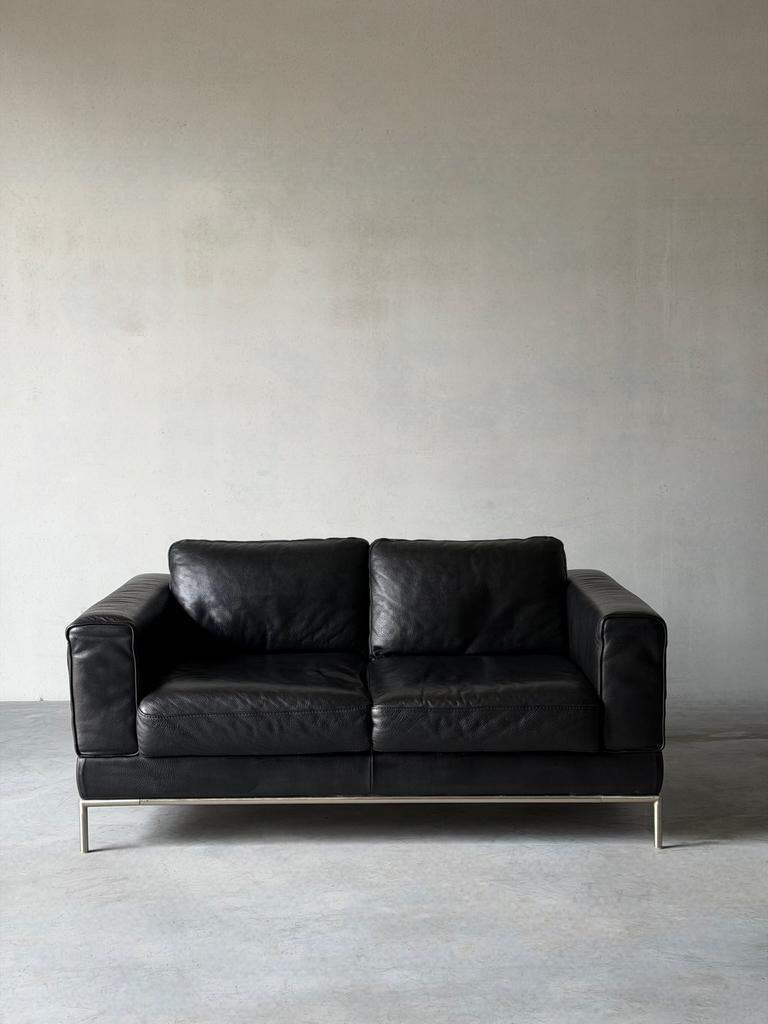 Vintage leren zetel met chroom frame - bauhaus stijl, Ophalen, Eenpersoons, 75 tot 100 cm, Zo goed als nieuw