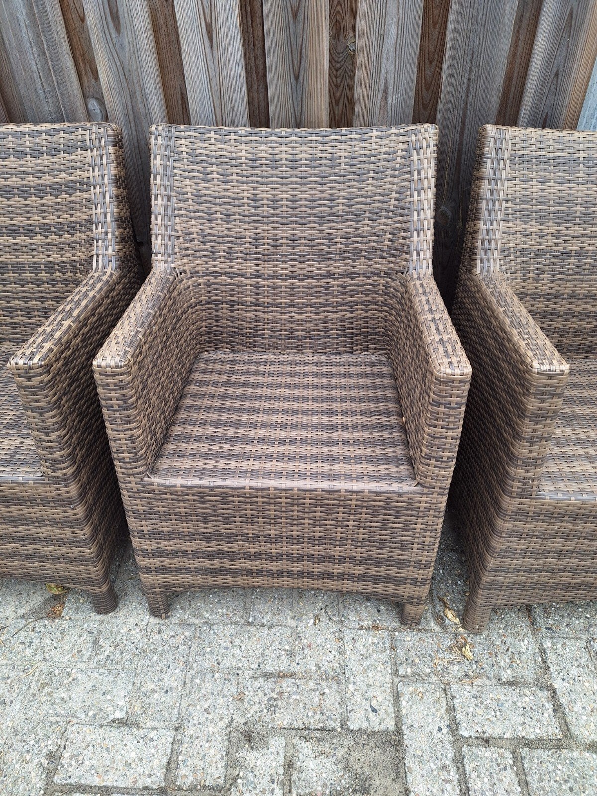 6 rieten kunstof tuinstoelen garden impressions, Tuin en Terras, Tuinstoelen, Ophalen, Rotan, ., Zo goed als nieuw