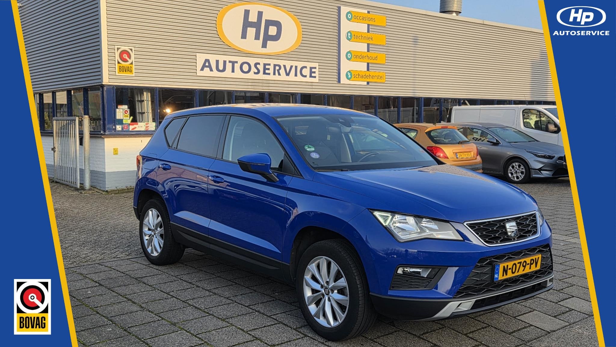 SEAT Ateca 1.0 EcoTSI Style Business Intense 1e eigenaar, Auto's, Seat, Stof, Gebruikt, Euro 6, Blauw