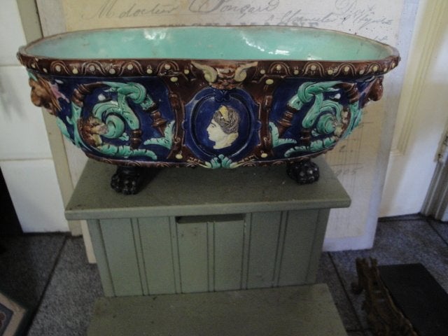 art nouveau plateel bloembak plantenbak super mooi antiek, Antiek en Kunst, Ophalen of Verzenden